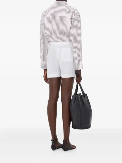 Loulou De Saison Malone Drawstring Shorts In White