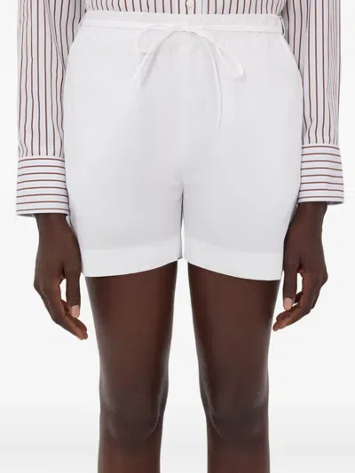 Loulou De Saison Malone Drawstring Shorts In White