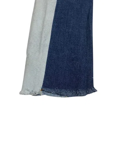 Pre-owned Sandro Patchwork Frayed Jeans In Blue