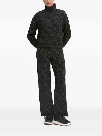 Newland Pattern Zip Sweater In Black