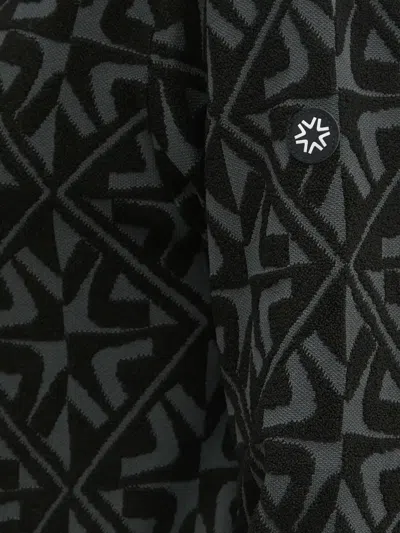 Newland Pattern Zip Sweater In Black