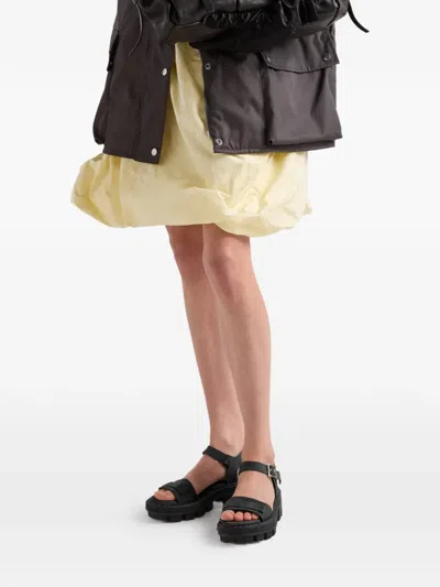 Prada Voluminous Taffeta Skirt Balloon Silhouette In Yellow