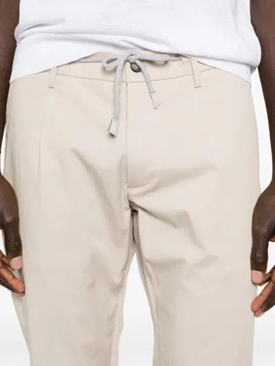 Eleventy Drawstrings Straight-leg Trousers In Neutral