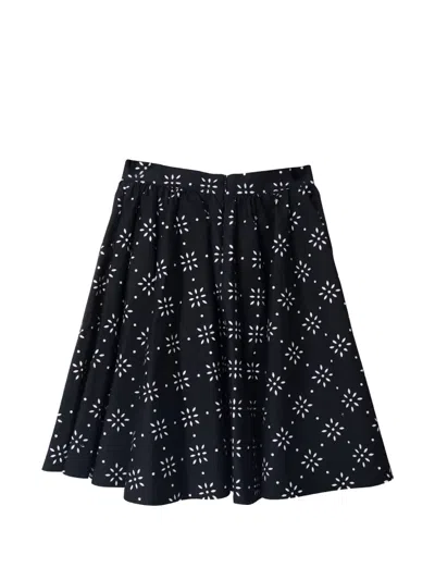 Pre-owned Msgm Flower-pattern Skirt In Black