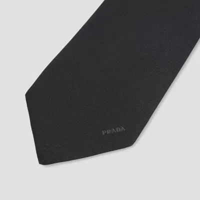Prada Satin Tie In Black