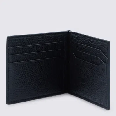 Montblanc Black Leather Wallet In Pattern