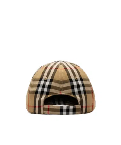 Burberry Check Cotton Baseball Cap In Multi