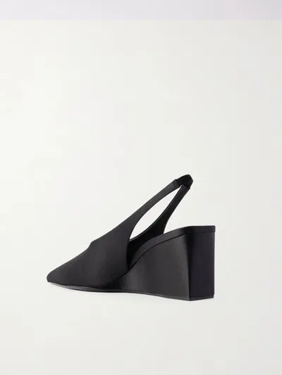 Alaïa Cube Wedge Slingbacks In Suede In Black