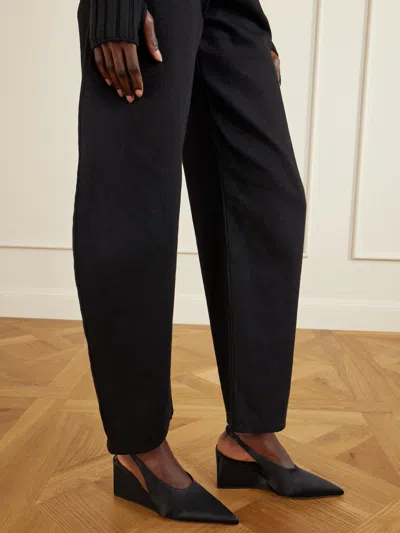Alaïa Cube Wedge Slingbacks In Suede In Black