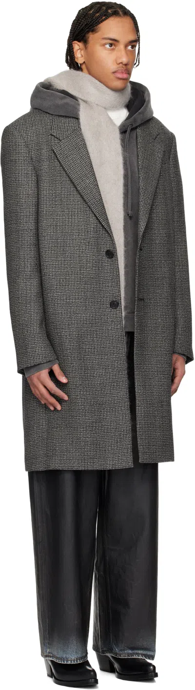 Acne Studios Gray Single-breasted Wool Coat In Gray