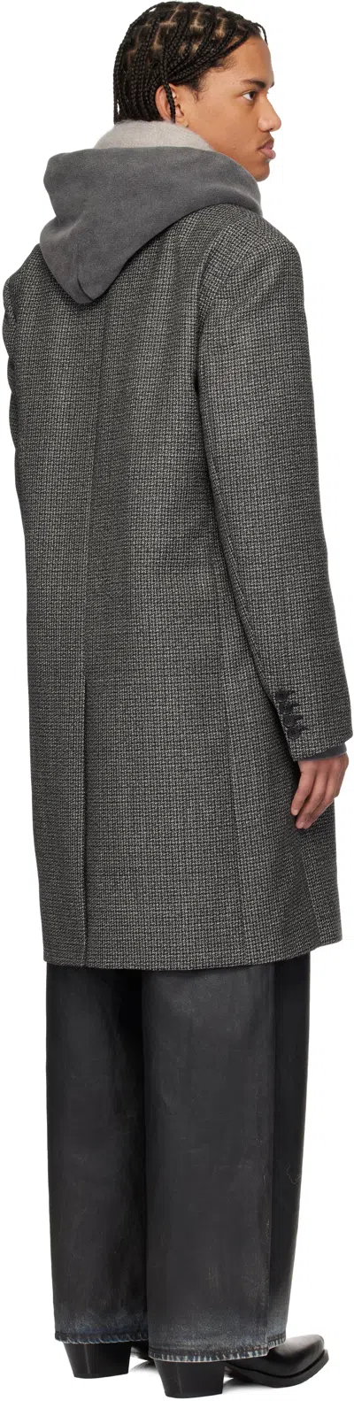 Acne Studios Gray Single-breasted Wool Coat In Gray
