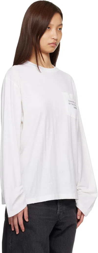 Acne Studios White Logo T-shirt In White