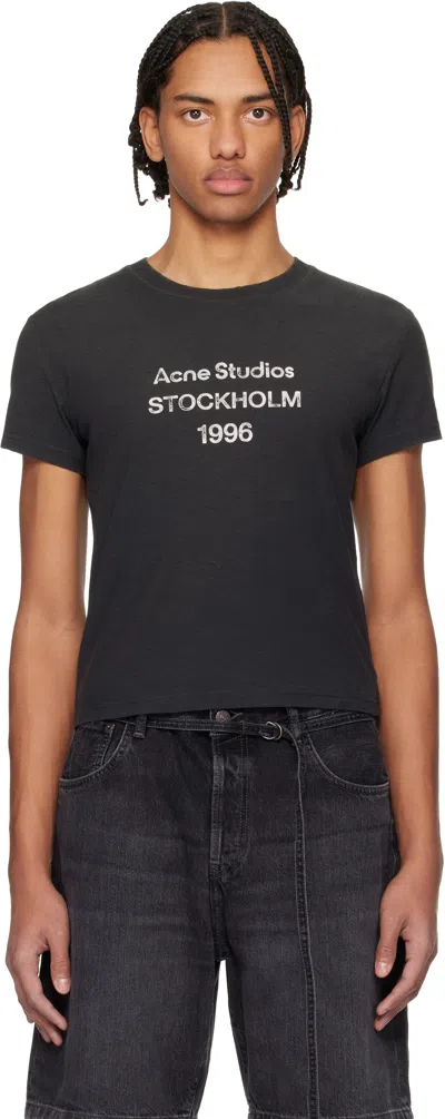 Acne Studios Black Logo T-shirt In Black