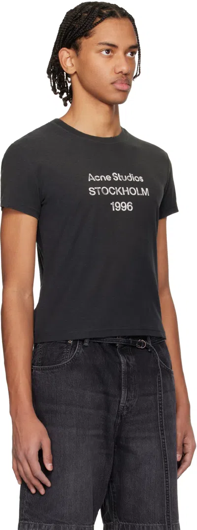 Acne Studios Black Logo T-shirt In Black
