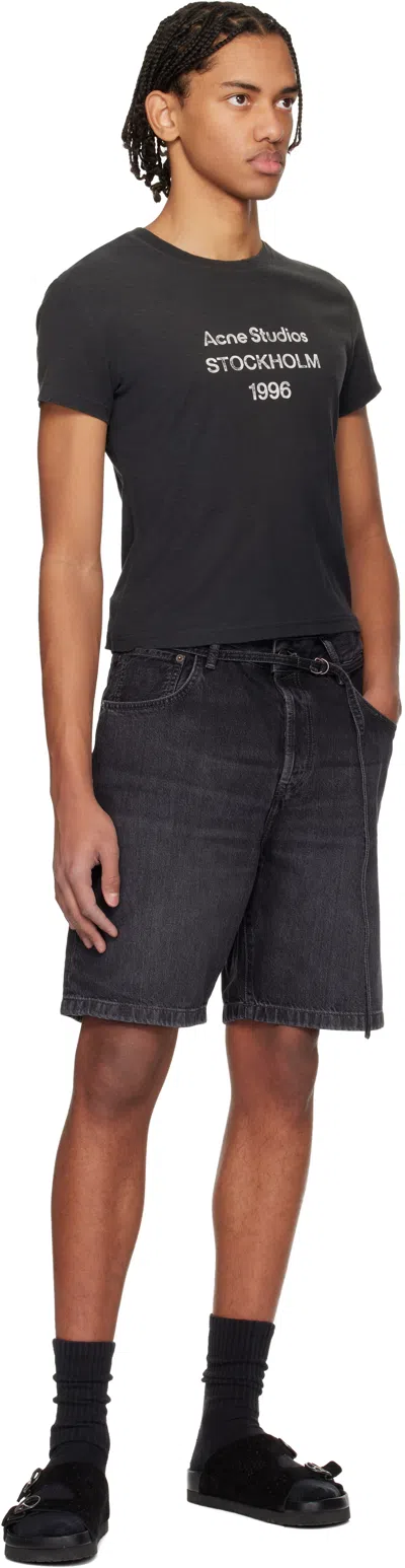 Acne Studios Black Logo T-shirt In Black