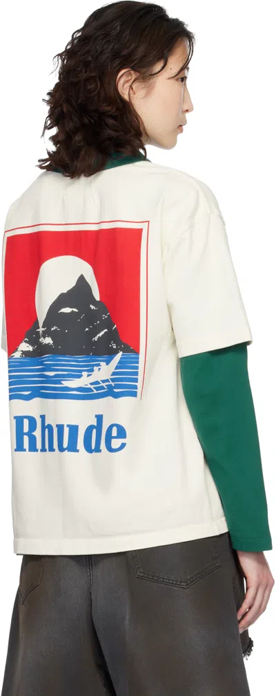 Rhude Off-white Moonlight T-shirt In White