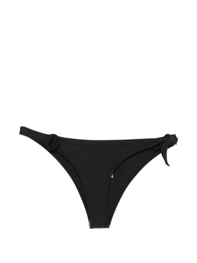 Coperni Floral Bikini Top Bow Side Ties In Black