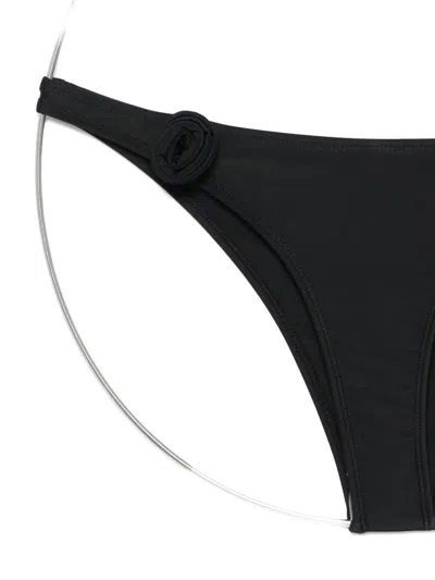 Coperni Floral Bikini Top Bow Side Ties In Black