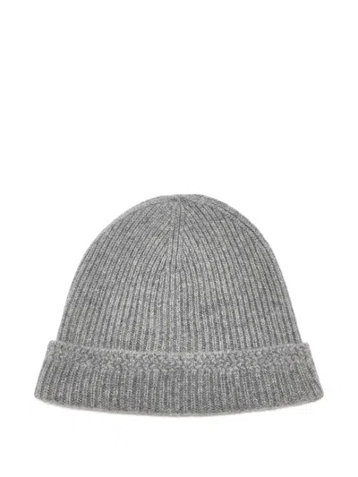 Tom Ford Ribbed-knit Patch Hat In Gray