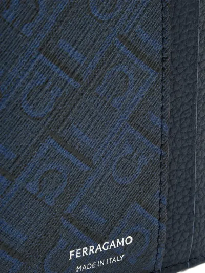 Ferragamo Patterned Cardholder In Blue