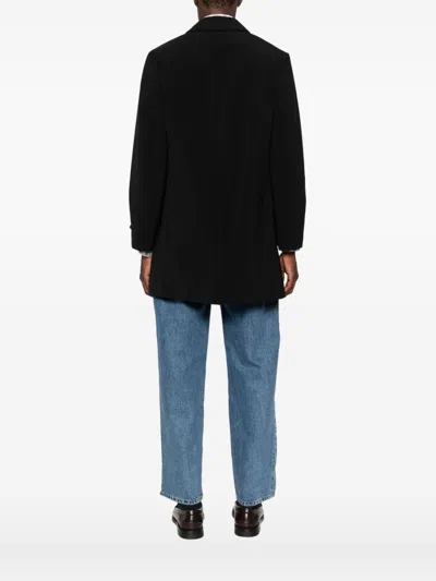 Aspesi Buttoned Single-breasted Coat In Black