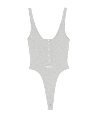 Versace Button-front Cotton Body In White