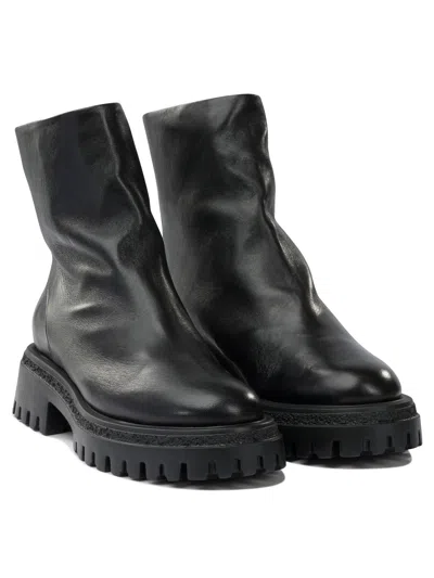 Halmanera Chunky Leather Boots In Black