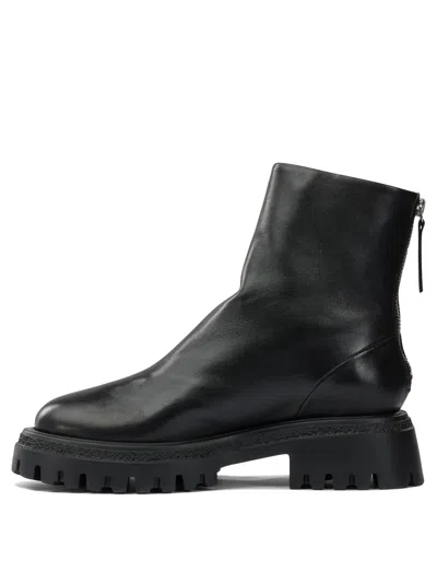 Halmanera Chunky Leather Boots In Black