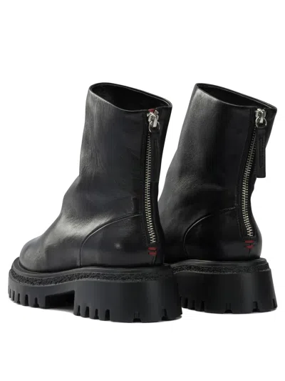 Halmanera Chunky Leather Boots In Black