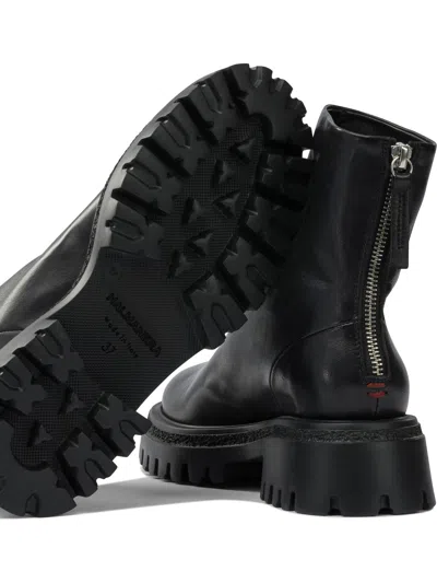 Halmanera Chunky Leather Boots In Black