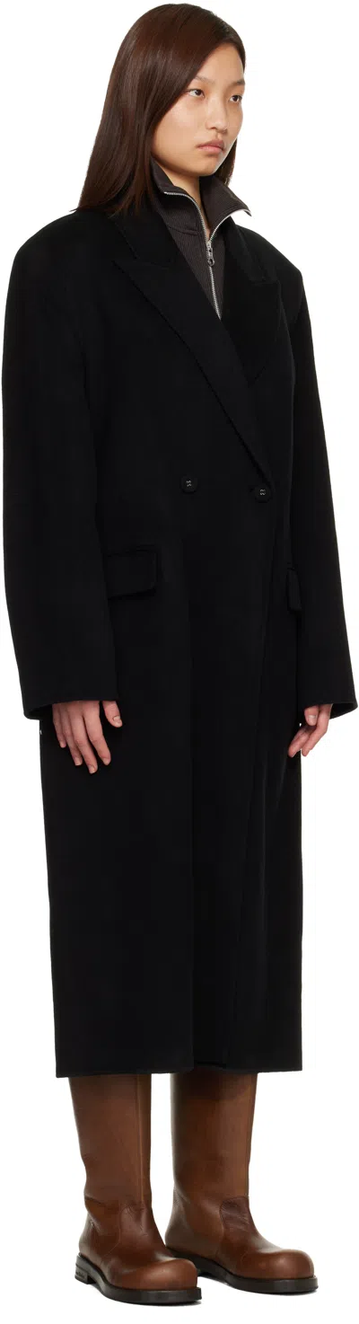 Acne Studios Black Double-breasted Coat In Black
