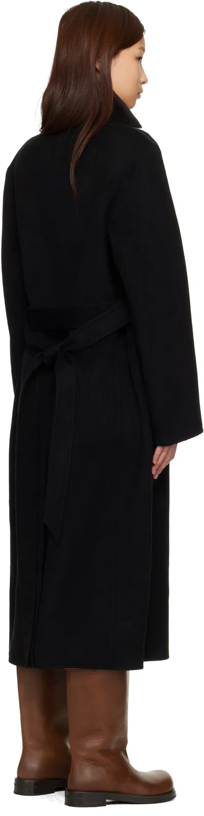 Acne Studios Black Double-breasted Coat In Black