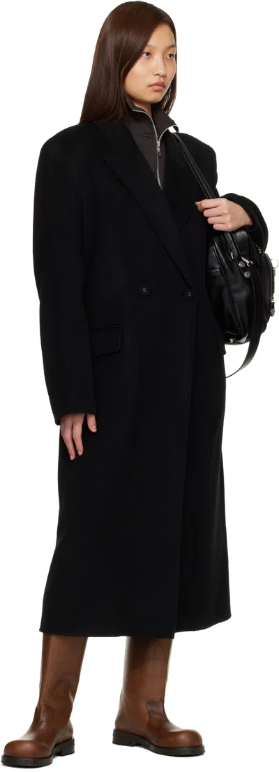 Acne Studios Black Double-breasted Coat In Black