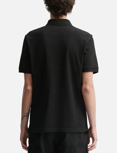 Stone Island Mens Black Brand-patch Regular-fit Stretch-cotton Polo Shirt Xl In Black