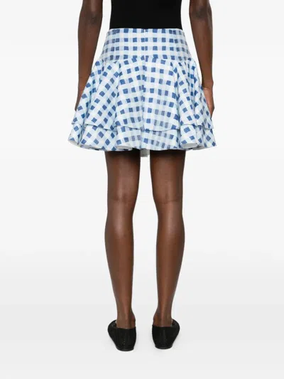 Sandro Check-pattern Mini Skirt In Blue