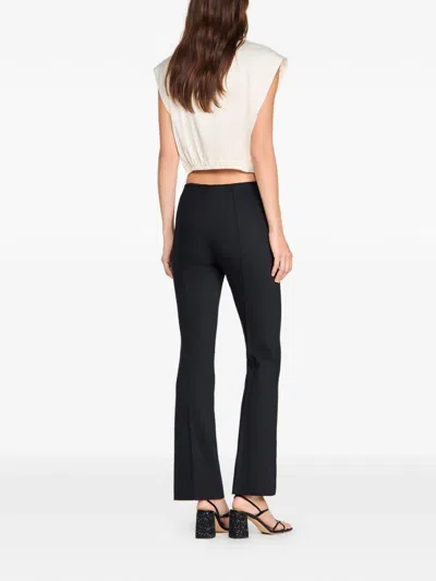 Sandro Zip-up Straight Trousers In Multi