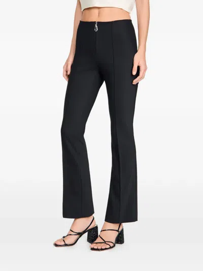 Sandro Zip-up Straight Trousers In Multi