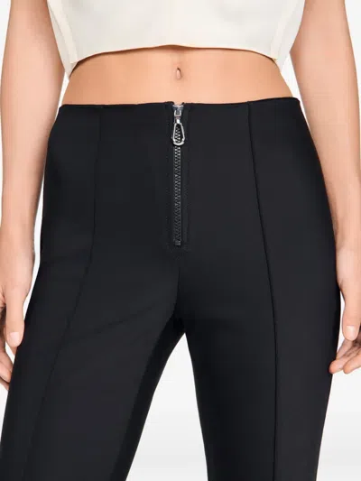 Sandro Zip-up Straight Trousers In Multi