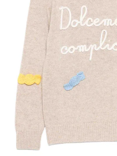 Mc2 Saint Barth Beige Sweater With Candy Patch In Nude
