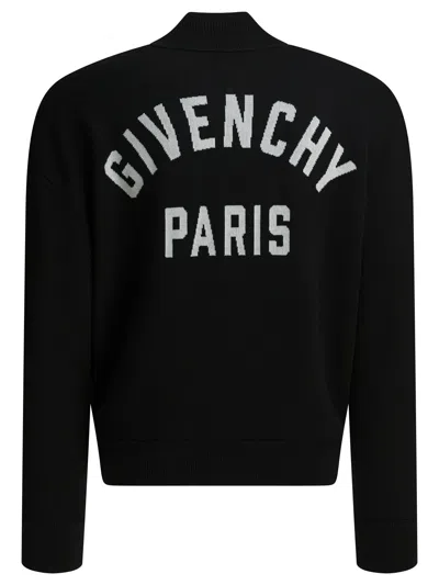 Givenchy Wool Bomber Jacket With Ribbed Cuffs In Black