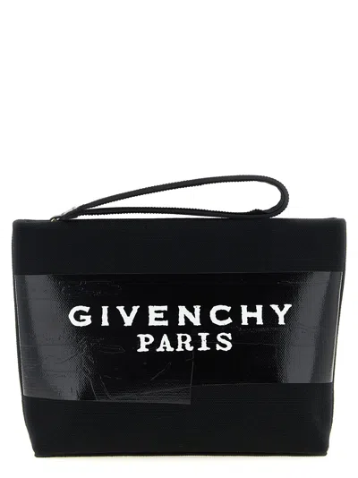 Givenchy Tape Small Clutch Bag Rectangular Wrist Strap In Black