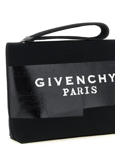 Givenchy Tape Small Clutch Bag Rectangular Wrist Strap In Black