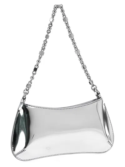Jacquemus Le Petit Bisou Chain Rectangular Shoulder Bag In Metallic