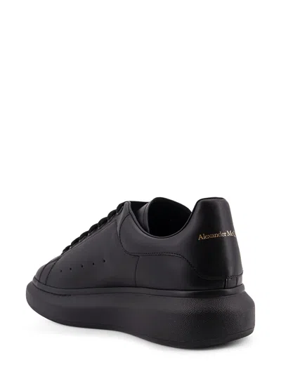 Alexander Mcqueen Men Black Oversize Sneakers With Logo Lettering On The Heel In Leather Man