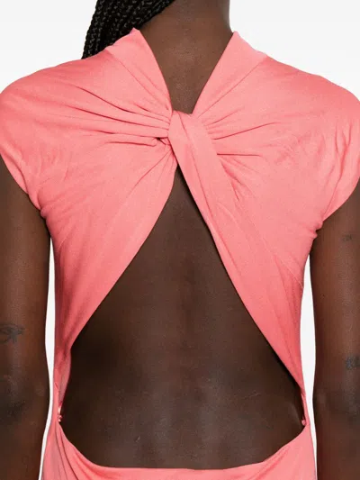 Tom Ford Open-back Asymmetric Knotted Crepe-jersey Maxi Dress In White