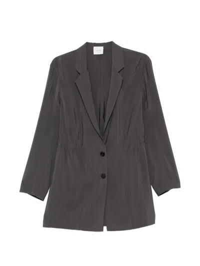 Alysi Single-breasted Blazer Jacket In Brown