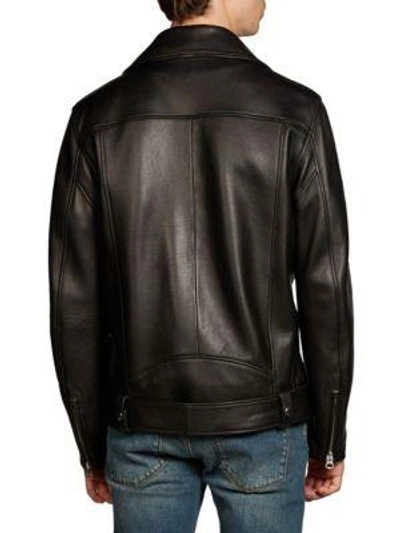 Shop Acne Studios Nate Clean Lamb Leather Moto Jacket In Black
