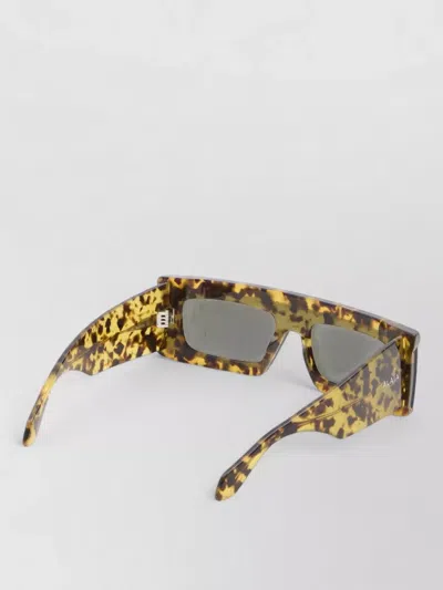 Alaïa Rectangular Mask Sunglasses Tortoiseshell Pattern Frame In Gold