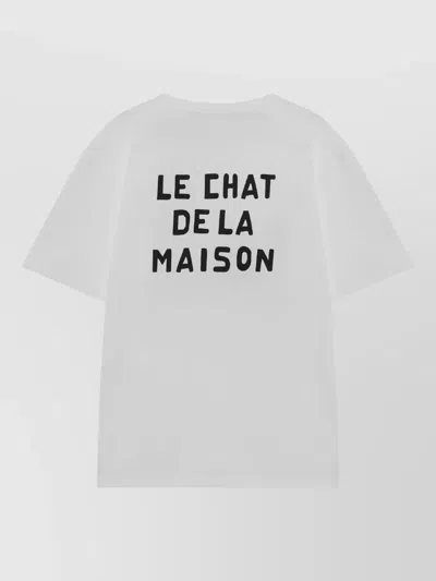 Valentino Cotton T-shirt With Le Chat De La Maison Print In White