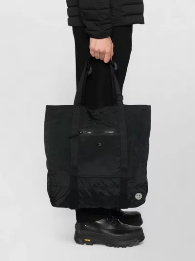 Stone Island Zip Pocket Bag With Internal Snap Pocket And Compass Logo Patch In Red